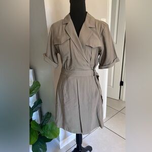 Nine West Beige Wrap Dress